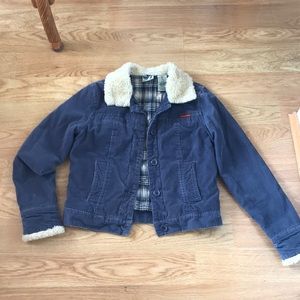VINTAGE ROXY CORDUROY FLEECE COLLARED JACKET
